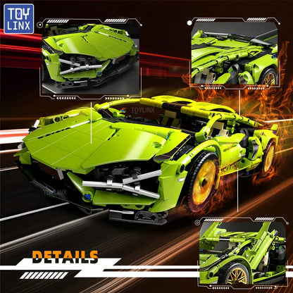🏎ToylinX Pretekárske autá so stavebnými kockami, športové autá, modely rýchlostných áut, mestská mechanika, super puzzle hračka so stavebnými kockami