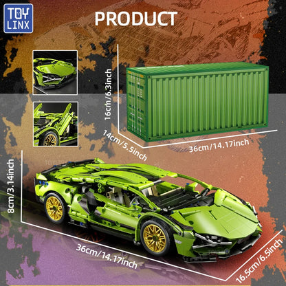 🏎ToylinX Pretekárske autá so stavebnými kockami, športové autá, modely rýchlostných áut, mestská mechanika, super puzzle hračka so stavebnými kockami
