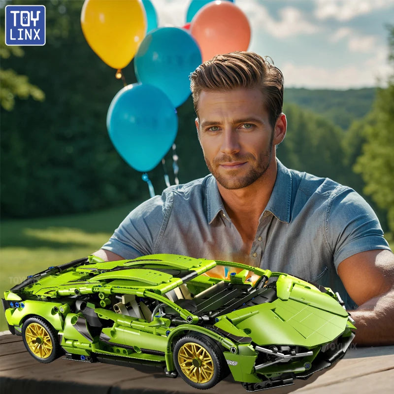 🏎ToylinX Pretekárske autá so stavebnými kockami, športové autá, modely rýchlostných áut, mestská mechanika, super puzzle hračka so stavebnými kockami