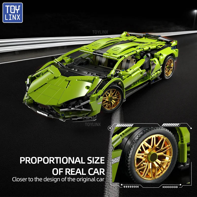 🏎ToylinX Pretekárske autá so stavebnými kockami, športové autá, modely rýchlostných áut, mestská mechanika, super puzzle hračka so stavebnými kockami
