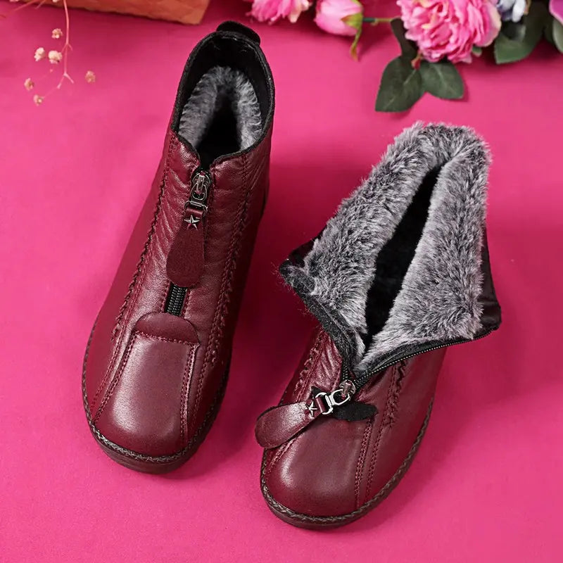 🔥Posledná akcia – 50% zľava – Dámske protišmykové členkové čižmy z prírodnej kože