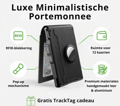 Pánska peňaženka s RFID blokovaním a slotom AirTag – Ručne vyrobená kožená peňaženka s držiakom na karty s rýchlym prístupom a veľkou kapacitou