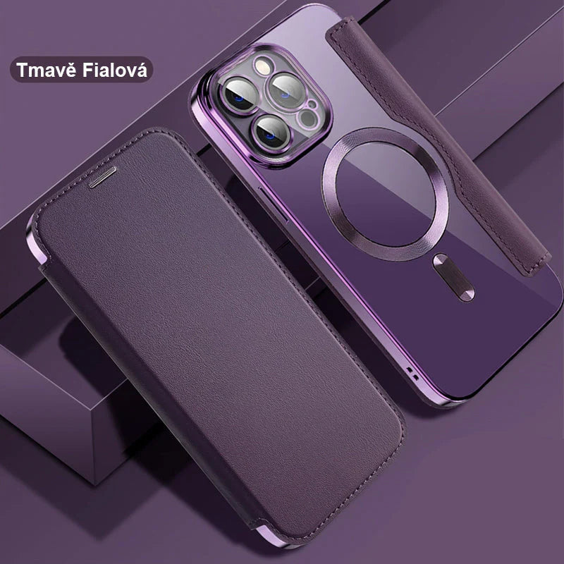 Kožené textúrované puzdro na mobil pre iPhone