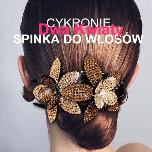 (🔥Kúp 1 a získajte 1 zadarmo🔥)Sponka do vlasov s dvojitým kvetom a kamienkami