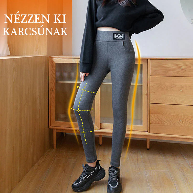 Módne dámske termo kašmírové úzke nohavice