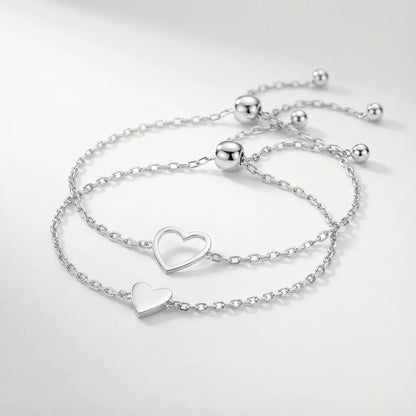 "Amore" Matching Hearts Bracelet