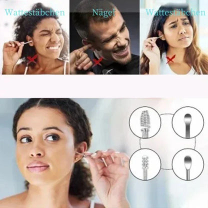 (🔥Kúp 1 a získajte 1 zadarmo🔥)Prémiová sada na čistenie uší 6 v 1 z nehrdzavejúcej ocele – bezpečné, leštené, nedráždivé nástroje na odstraňovanie ušného mazu s prenosným puzdrom