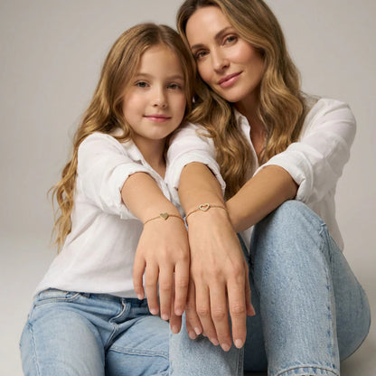 "Amore" Matching Hearts Bracelet