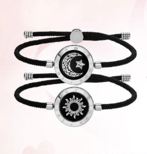 💍Romantický žiariaci náramok pre páry so slnkom a mesiacom, vhodný pre mužov aj ženy, ručne vyrobený z pleteného lana.  Náramok pre páry