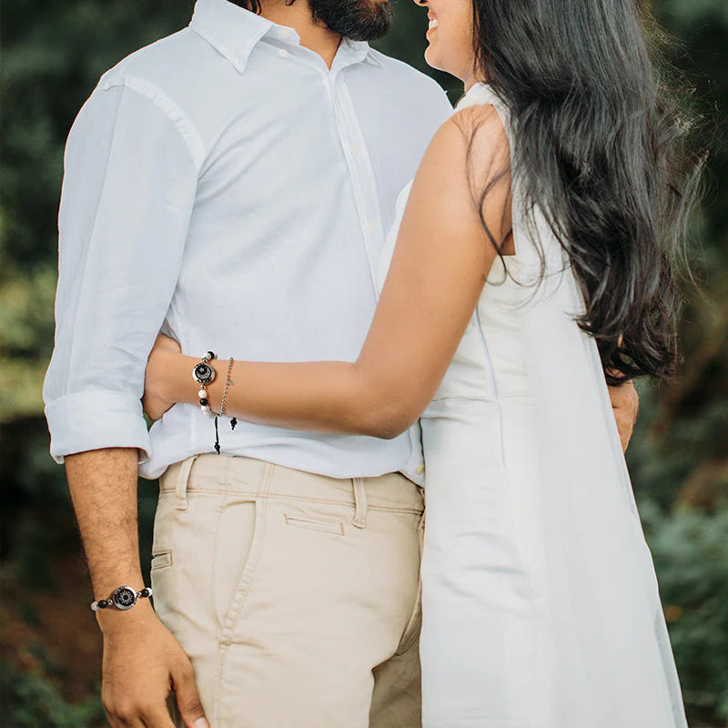 💍Romantický žiariaci náramok pre páry so slnkom a mesiacom, vhodný pre mužov aj ženy, ručne vyrobený z pleteného lana.  Náramok pre páry