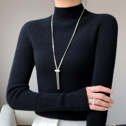 Pletený sveter do polovice s podšívkou